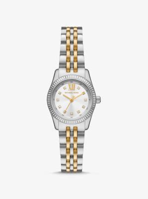 michael kors petite lexington two tone watch